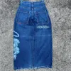 Y2k kot sokak kıyafeti büyük cep büyük boy pantolon hip hop mektubu grafik baggy jeans erkekler kadınlar harajuku yüksek bel geniş pantolon 240124