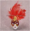 Mini masques de carnaval en plumes vénitiennes, autocollants magnétiques pour réfrigérateur, décorations pour Mardi Gras, faveurs de fête, 12 pièces/lot