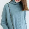 Swetry damskie Gejas Ainyu jesienne zima moda 2024 Turtleneck kaszmirowy sweter z dzianiny luźne topy