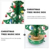 Christmas Tree Classic Music Box Wooden Clockwork Design Christmas Tree With Pendants Miniature For Birthday Valentines Gift 240118