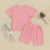 Conjuntos de roupas Baby Girl Shorts Set Eu recebo minha atitude de todas as mulheres Engraçado Carta Imprimir Tops Sólidos 2 Pcs Criança Verão Outfit