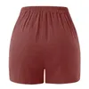 Damesshorts 2024 los linnen katoen effen casual Koreaanse brede elastische broek zomer hoge taille bodem bikers kort