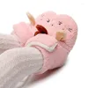 First Walkers Baby Fleece Slippers Soft Anti-Slip Animal Booties Winter Warm Infant Walker Crib Shoes