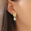 Orecchini pendenti Moda Perla naturale francese Irregolare Temperamento ad alto senso Placcato oro Gioielli da donna barocchi Regali
