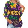 Dames T-shirts Mardi Gras Flamingo Grafische Print Shirt Meisjes Grappig Patroon Plaid Patchwork T-shirt Femme Haruku Vrouwen Zomer Tops