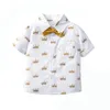 Garçons Ensembles Vêtements Été Couronne Imprimer Polo T-Shirt Short Blanc Noeud Papillon Jaune Vêtements Pour Enfants Pour Garçon Enfants Vêtements Garçons 240119