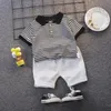 0-5 Year Old baby Boy's Polo Shirt Suits Summer kids girls stripe Clothes Sets Unisex 240119