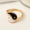 Bagues de cluster Tai Chi Bagua Plastique Hommes Femmes Rétro Style chinois Yin Yang Cinq Costume Ami Bague Mode Bijoux Accessoires