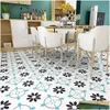 Wall Stickers 4Pcs Floor Papers Home Decor Color Tiles Porcelain Ceramic Decals 3D Pvc Wallpaper For Bathroom 240112 Drop Delivery Ga Dhme1