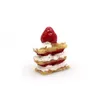 Resin Strawberry Miniature with Hoop Simulation Multi-layer Strawberry Cream Cake Key Chain Pendant Earrings Pendant DIY Jewelry Accessories Wholesale 1223951