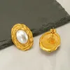 Stud Earrings ZJ Stainless Steel French Elegant Vintage Designed Irregular Sunflower Spiral Faux Pearls Stylish Wedding Jewelry