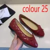 2024Scarpa da balletto Primavera Autunno fiocco in pelle di pecora moda Scarpa da barca piatta Lady in pelle Lazy dance Mocassini da donna Scarpe Taglia grande 34-42 Con scatola Suola in cuoio