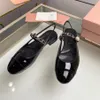 Designer Luxury Miui Miuiflats Sandals Fashion Girl Princess Style Mary Jane Small Square Head Design