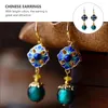 Orecchini posteriori 1 paio di anelli per orecchie da donna Anello cloisonne Cinese elegante Eardrop