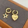 Designer Celins Jewelry Sailins New Star Love Ohrringe für Frauen mit einem hohen Sinn für Persönlichkeit und asymmetrischem Temperament, farbiges Diamant-Katzenauge, herzförmiges Ohr
