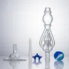 NC059 Dab Rig Bong in vetro Tubi Bubbler 14mm Titanio Quarzo Chiodi in ceramica Chiodo Banger al quarzo Barattolo in silicone Strumento Dabber Triplo riciclo Perc Base per pipa da fumo