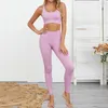 Yoga Outfits 2 Piece Set Workout Clothes for Women Sports sömlösa uppsättningar BH och leggings bär gymkläder Athletic