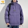 Hunting Jackets Winter American Vintage Half-zip Hooded Men Outdoor Windbreak Big Pockets Pullovers