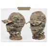 Askeri başlık taktik ordu beyzbol kapakları erkekler için kadınlar güneş şapkaları açık kamuflaj balaclava yarım kayak maskesi 240124