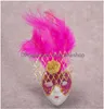 Mini masques de carnaval en plumes vénitiennes, autocollants magnétiques pour réfrigérateur, décorations pour Mardi Gras, faveurs de fête, 12 pièces/lot