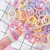 Hårtillbehör 100st/Set Girls Colorful Nylon Bands Children Ponytail Holder Scrunchie Small Elastic pannband söta barn