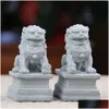 Oggetti decorativi Figurine Oggetti decorativi Figurine Statua Foo Shui Feng Figurina Miniatura Cani di pietra Scpture Decorazione Guar Dhvxy