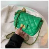 Lady style children handbags kids diamond lattice quilted PU leather messenger bag girls metals buckle chain single shoulder bags Z6866