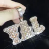 CUC Custom Double Letter Name Pendant With Iced Out Zirconia Gold Silver Color Halsband Män Kvinnor Hip Hop Jewelry 240119