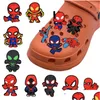 Accessoires de dessin animé Charms en gros mignon héros homme chaussure PVC décoration boucle en caoutchouc souple sabot livraison rapide livraison bébé enfants tapis Dhvqv