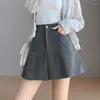 Skirts HOUZHOU Y2K Vintage Pleated Skirt Women High Waist Preppy Style Slim A-Line Mini With Shorts School Uniform Korean Casual