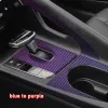 Film de protection autocollant intérieur de voiture, pour boîte de vitesses, pour Hyundai Elantra CN7 2021 – 2023, autocollant de panneau d'engrenage de voiture, en Fiber de carbone noir