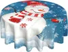 Stoły Cloth Christmas Snowman Snowflake okrągły pokrowca do mycia poliester na imprezę kuchenną piknik wystrój jadalni 60 cali