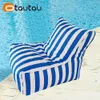 Otautau Outdoor Stripes Bean Bag Pouf Cover No Filler Swiming Pool Floating Soffa Bed Beach Garden Chaise Lounge Puff Salon SF080 240118