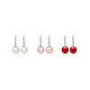 Baumelnde Ohrringe, Perlentropfen, weiß, rosa Farbe für Frauen, Temperament, weiblich, Hochzeitsgeschenk, Modeschmuck