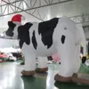 Atividades ao ar livre 10mL (33ft) com ventilador Red Hat modelo de vaca de leite inflável 3D desenhos animados de animais infláveis para venda