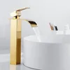 Bathroom Sink Faucets Tall Waterfall Taps Basin Mixer Tap Counter Top Brass Faucet Chrome UK