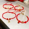 Link Armbanden Handgeweven Voor Vrouwen Hand Touwen Sieraden Chinese Stijl Draak Hanger Rijkdom Fortuin
