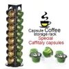 Roterande 32st kaffeshållare kapslar Dispensing Tower Stand passar Nespresso Capsule Barista Tools Shelf Cafe Display 210423279R