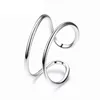 Cluster Rings Women's Minimalist Simple Stylish Two Row Thin Copper Glossy Open Ring Band Female Trendy Accessories Geometric Gift