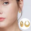 Hoop Earrings 2pcs/pack Stainless Steel Cleat Round Shopping Twisted Simple Daily Fashion Jewelry Gift Dating For Women