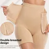 Women Firm Tummy Control with Hook Butt Lifter Shapewear Panties High Waist Trainer Body Shaper Shorts Female Slimming fajas 240122