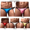 Underpants Men Sexy Low-rise Ice Silk Bulge Pouch Thong T-back G-string Underwear Underpant Men's U Convex Thin Low Wais