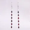 Kolczyki Dangle Kongmoon Multi Pear Black Cherry Red Fire Opal CZ Srebrna biżuteria dla kobiet Drop