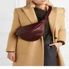 Cordão 2022 mulheres slouchy banana crossbody saco senhora vinho vermelho preto cor ombro estilingue sacos com zíper meia lua couro do plutônio chest238b