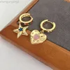 Designer Celins Jewelry Sailins New Star Love Ohrringe für Frauen mit einem hohen Sinn für Persönlichkeit und asymmetrischem Temperament, farbiges Diamant-Katzenauge, herzförmiges Ohr