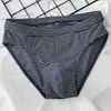 Mutande da uomo morbide sulla pelle biancheria intima quotidiana slip a righe pantaloncini di cotone mutandine custodia mutande lingerie mutandine convesse