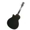 Guitare acoustique noire transparente à doigt noir, haute configuration, baril GA