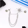 Pins, Broches Shining Star Persoonlijkheid Trend Zonnebloem Diamanten Broche Vrouwelijke Minimalistische Ketting Hanger Set Drop Delivery Sieraden Dhkd9