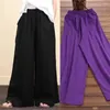 Pantalon femme premium femme m à 5xl loisirs dame jambe droite taille élastique coton lin femmes fio bureau