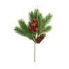 Dekoratif Çiçekler 5 PCS Yapay Noel Ağacı Çam İğneleri Şubeler Kırmızı Berry ve DIY Garland Çelenk Düğün Yıl